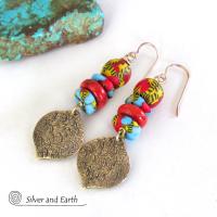 VASELINE BEADS EARRINGS,Bohemian beads earrings,African trade beads earrings,ethnic popular earrings,Berber silver,ethnic jewelry,Amazigh jewelry